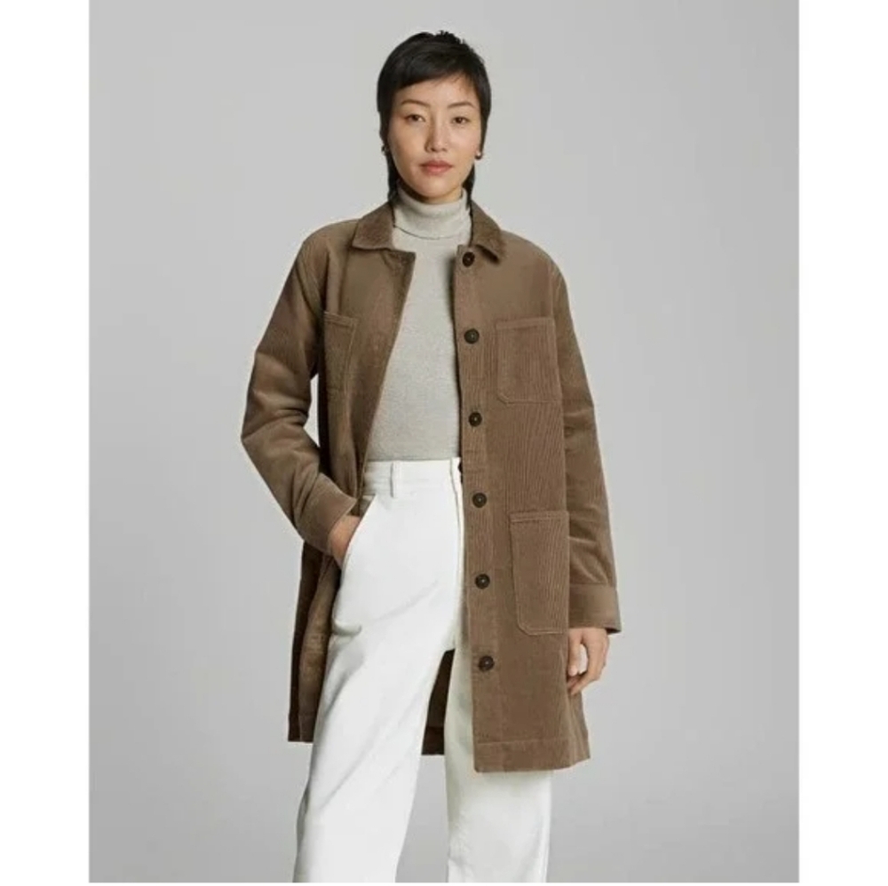 Everlane Brown Corduroy Long Shirt Jacket